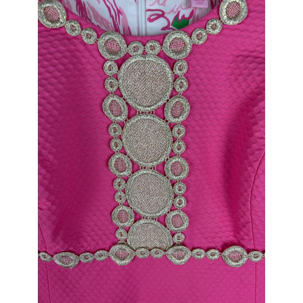 Lilly Pulitzer Rosie Shift Dress Pink/Gold Size 12‎ - Picture 6 of 9